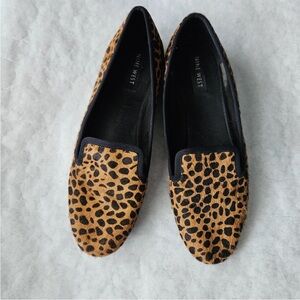 Nine West Lavalus leather flats leopard